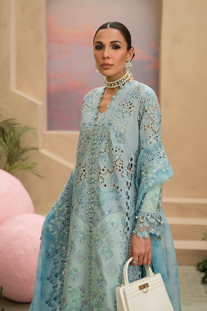 Afrozeh | The Pinted Grden Lawn 24 | Serene Sapphire - Hoorain Designer Wear - Pakistani Designer Clothes for women, in United Kingdom, United states, CA and Australia