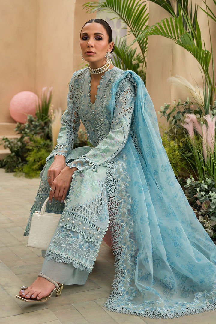 Afrozeh | The Pinted Grden Lawn 24 | Serene Sapphire - Hoorain Designer Wear - Pakistani Designer Clothes for women, in United Kingdom, United states, CA and Australia