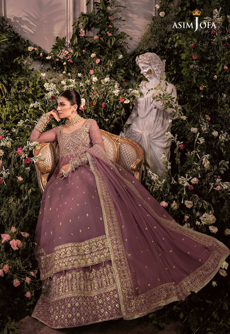 asim jofa pink dress AJSM-26 EMBROIDERED CHIFFON 3 PCS
