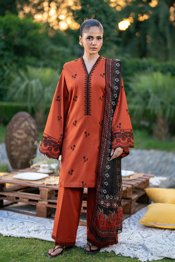 Alizeh | Printed Lawn | AF-EL-7077-Tawny