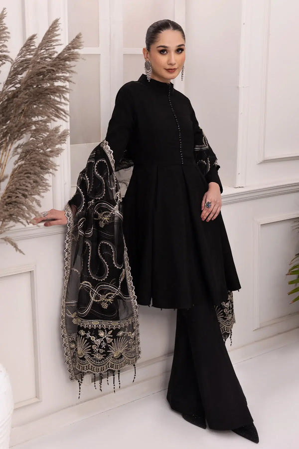 Alizeh | Formals Collection | Black Dress 3 piece - RTW1008 - Hoorain Designer Wear - Pakistani Ladies Branded Stitched Clothes in United Kingdom, United states, CA and Australia