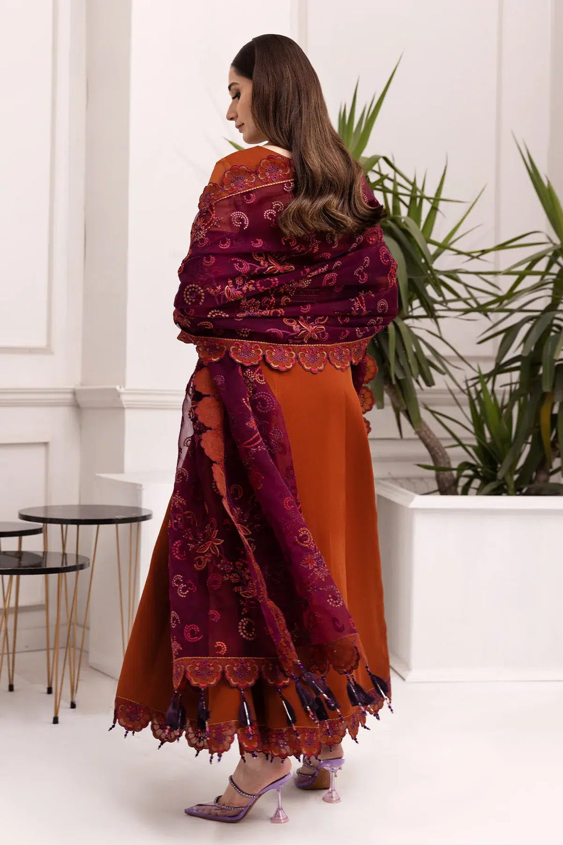 Alizeh | Formals Collection | Rust Dress 3 piece - RTW1011 - Pakistani Clothes for women, in United Kingdom and United States