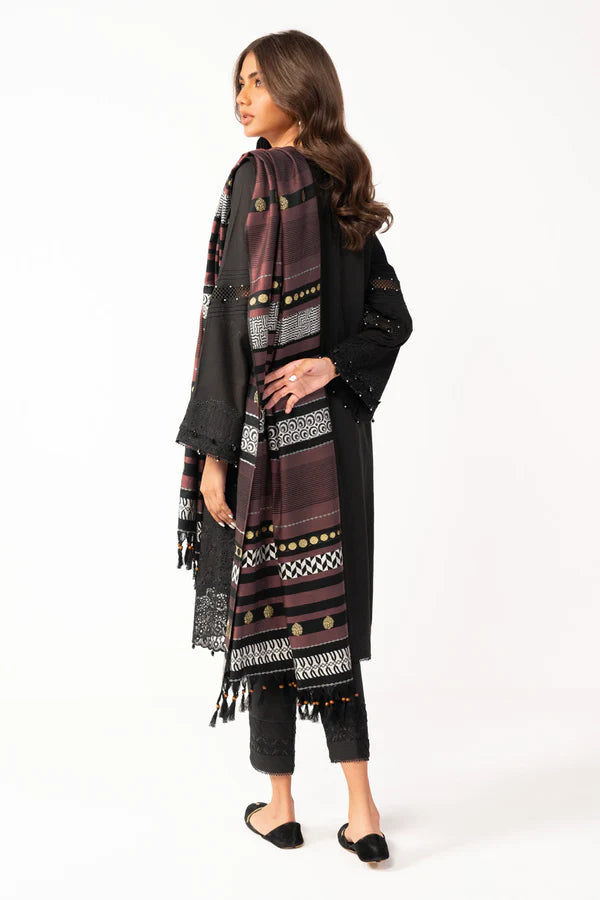 Alkaram | Shawl Collection | Black - Hoorain Designer Wear - Pakistani Ladies Branded Stitched Clothes in United Kingdom, United states, CA and Australia