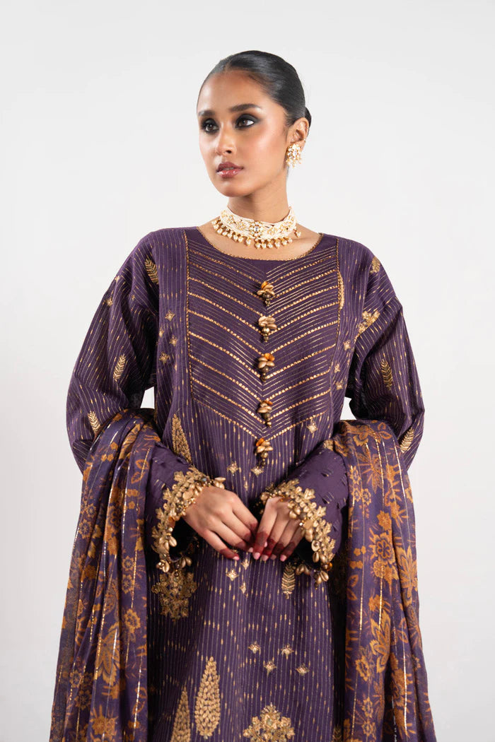 Alkaram | Festive Collection | FC-W-13D-23-3-Purple - Hoorain Designer Wear - Pakistani Ladies Branded Stitched Clothes in United Kingdom, United states, CA and Australia