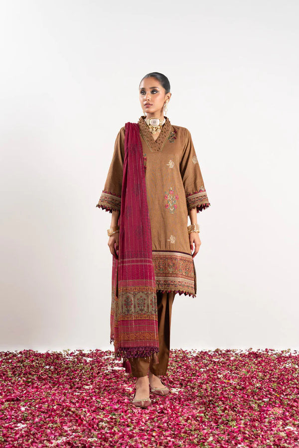 Alkaram | Festive Collection | FC-W-14D-23-3-Brown - Hoorain Designer Wear - Pakistani Designer Clothes for women, in United Kingdom, United states, CA and Australia