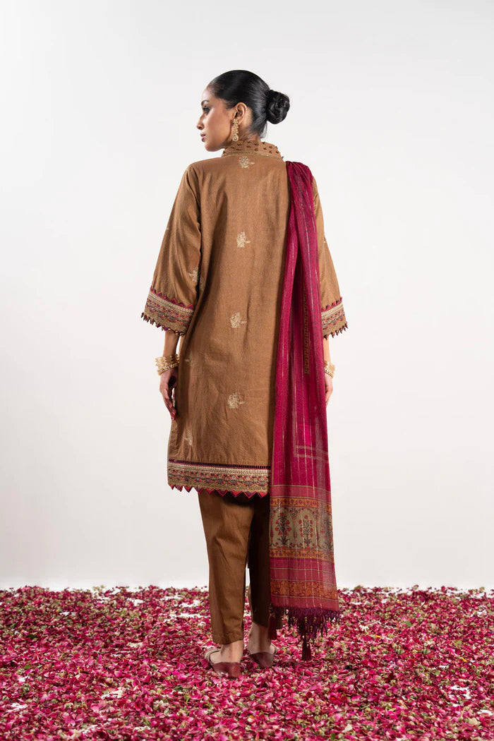 Alkaram | Festive Collection | FC-W-14D-23-3-Brown - Hoorain Designer Wear - Pakistani Ladies Branded Stitched Clothes in United Kingdom, United states, CA and Australia