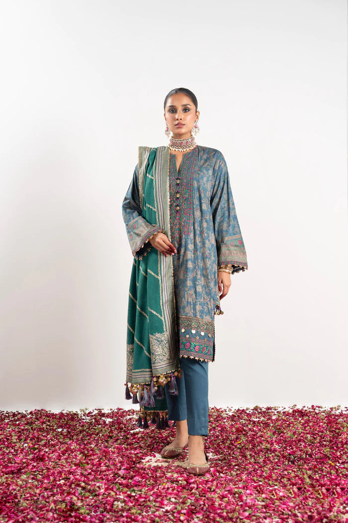 Alkaram | Festive Collection | FC-W-28K-23-3-Bluish Grey - Pakistani Clothes for women, in United Kingdom and United States