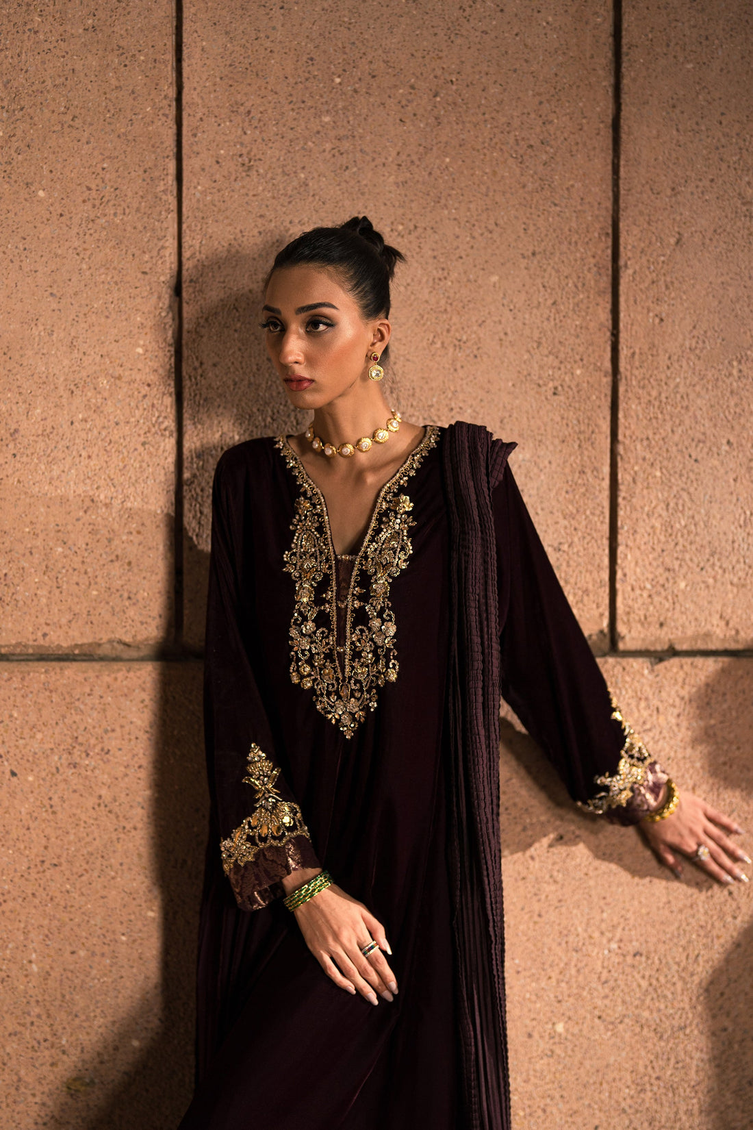 Ammara Khan | Rendezvous Velvet | Majestic Plum Velvet Ensemble (D-05)