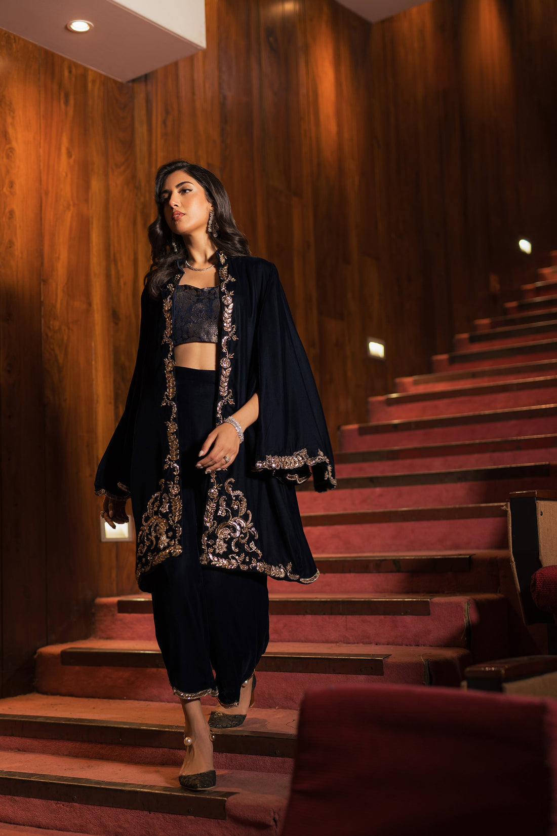 Ammara Khan | Rendezvous Velvet | Grand Navy Blue Velvet Set (D-07)