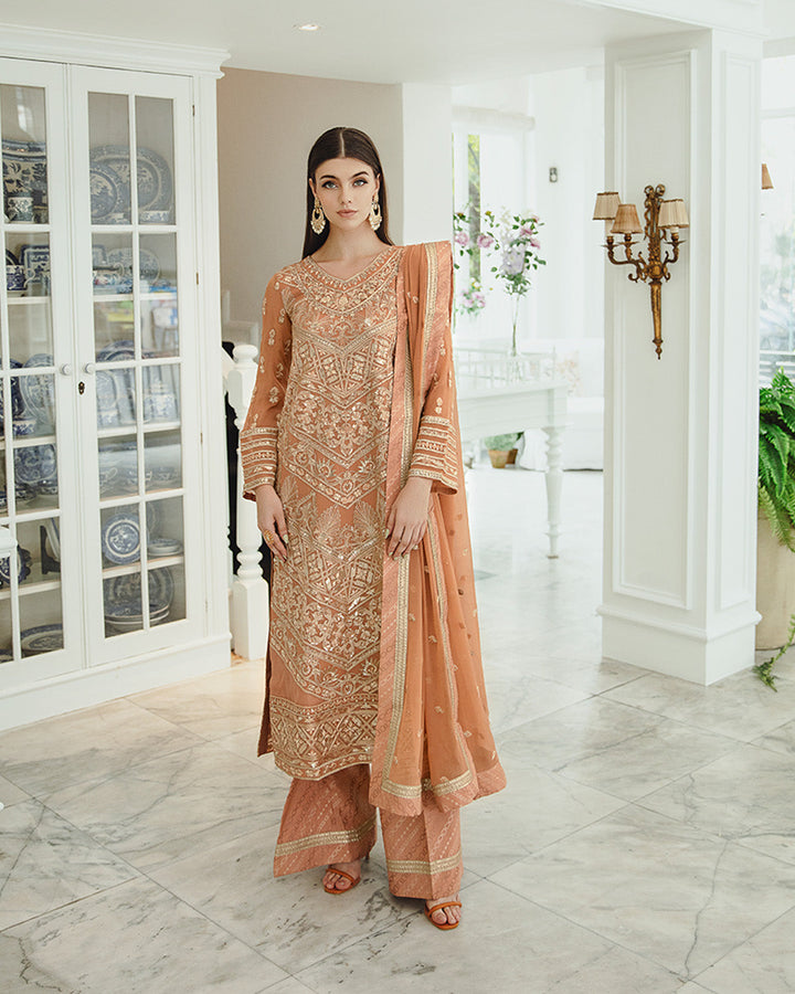 Maryum n Maria | Freesia Ariya Formals |  SW23-505 - Rosy Brown - Parisa - Pakistani Clothes for women, in United Kingdom and United States