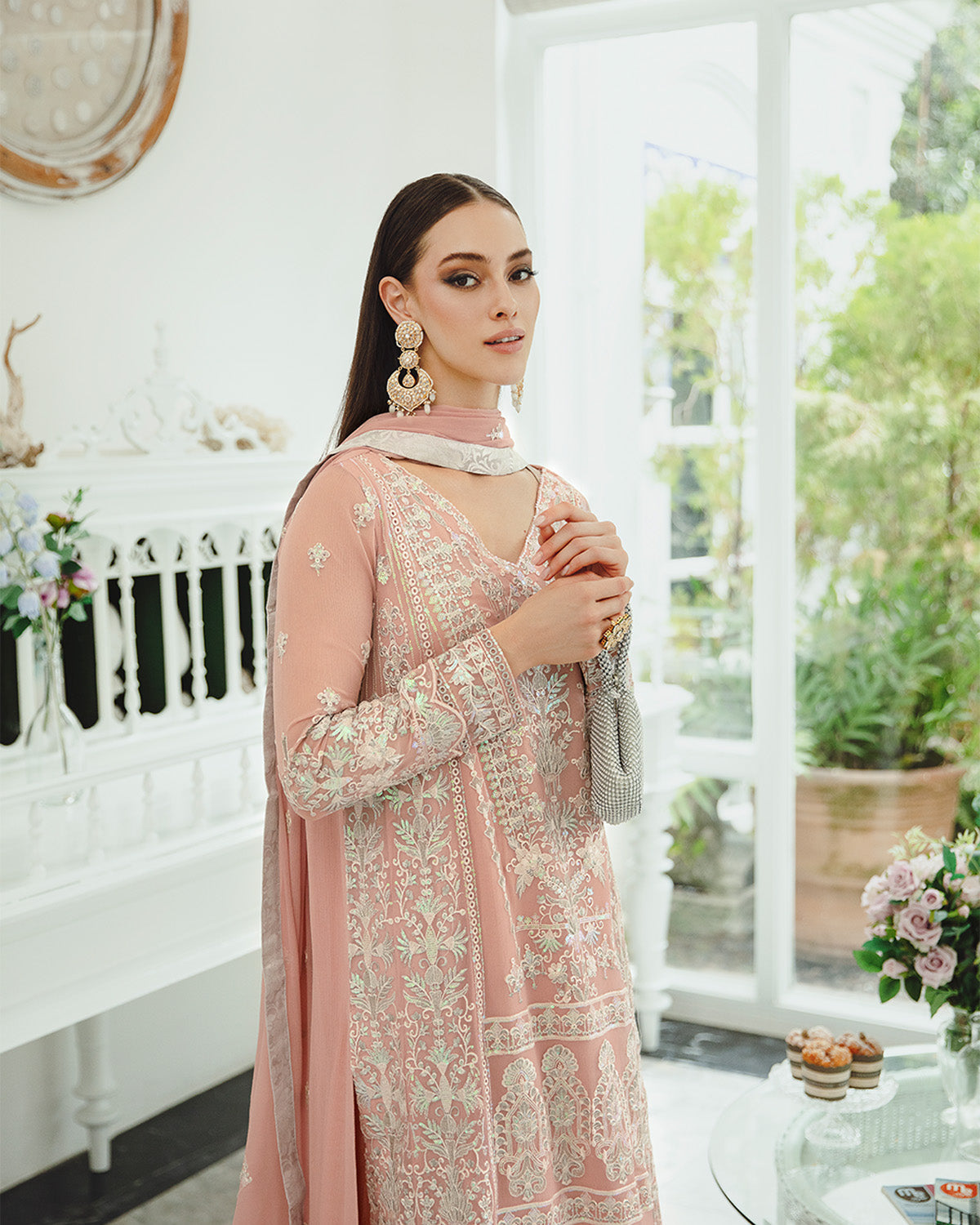 Maryum n Maria | Freesia Ariya Formals | SW23-503 - Pink Nude - Negar - Pakistani Clothes for women, in United Kingdom and United States