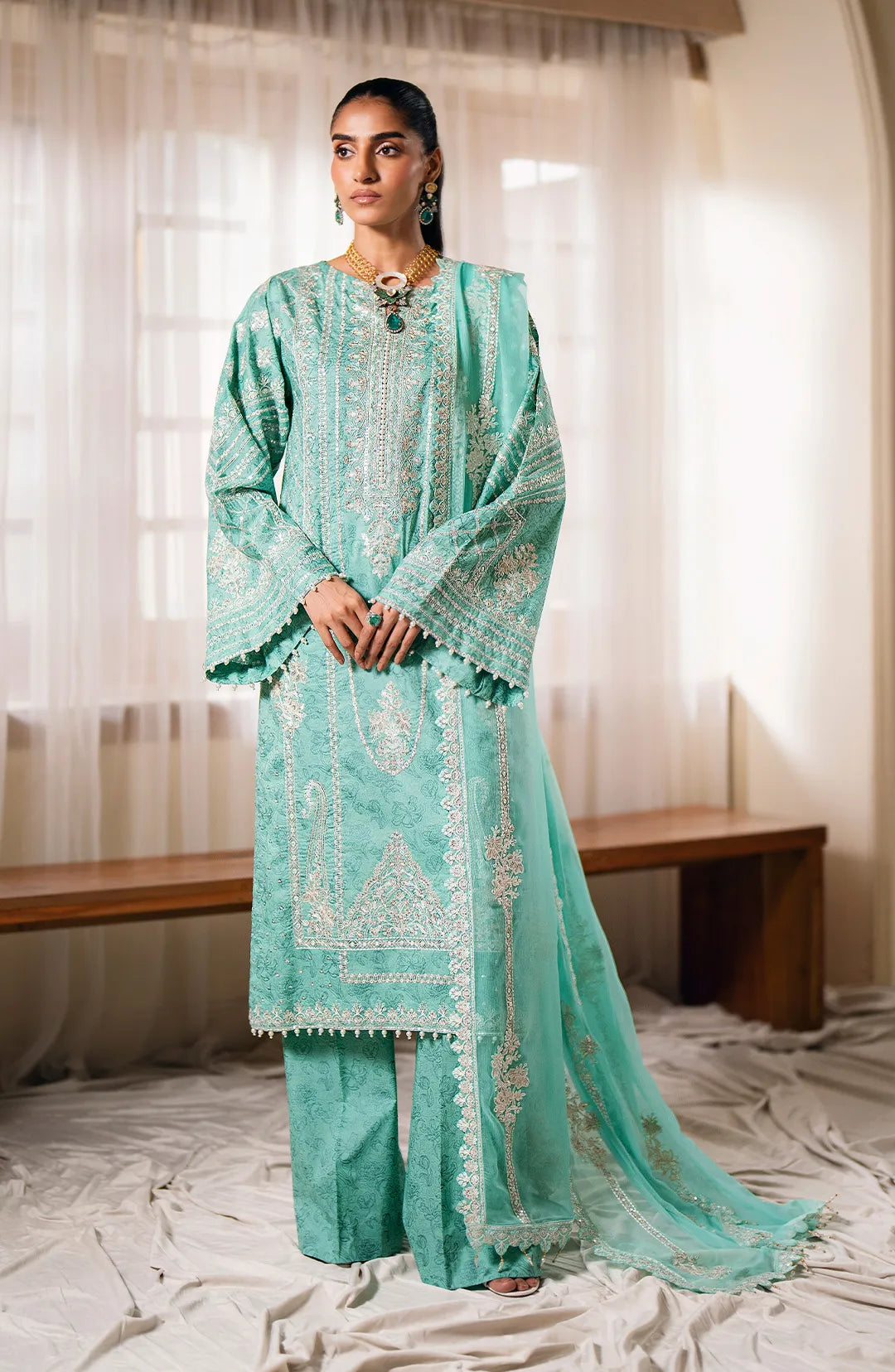 Maryum  N Maria | Eid ul Azha Luxury Lawn | SALMA - MS24-615 - Pakistani Clothes for women, in United Kingdom and United States