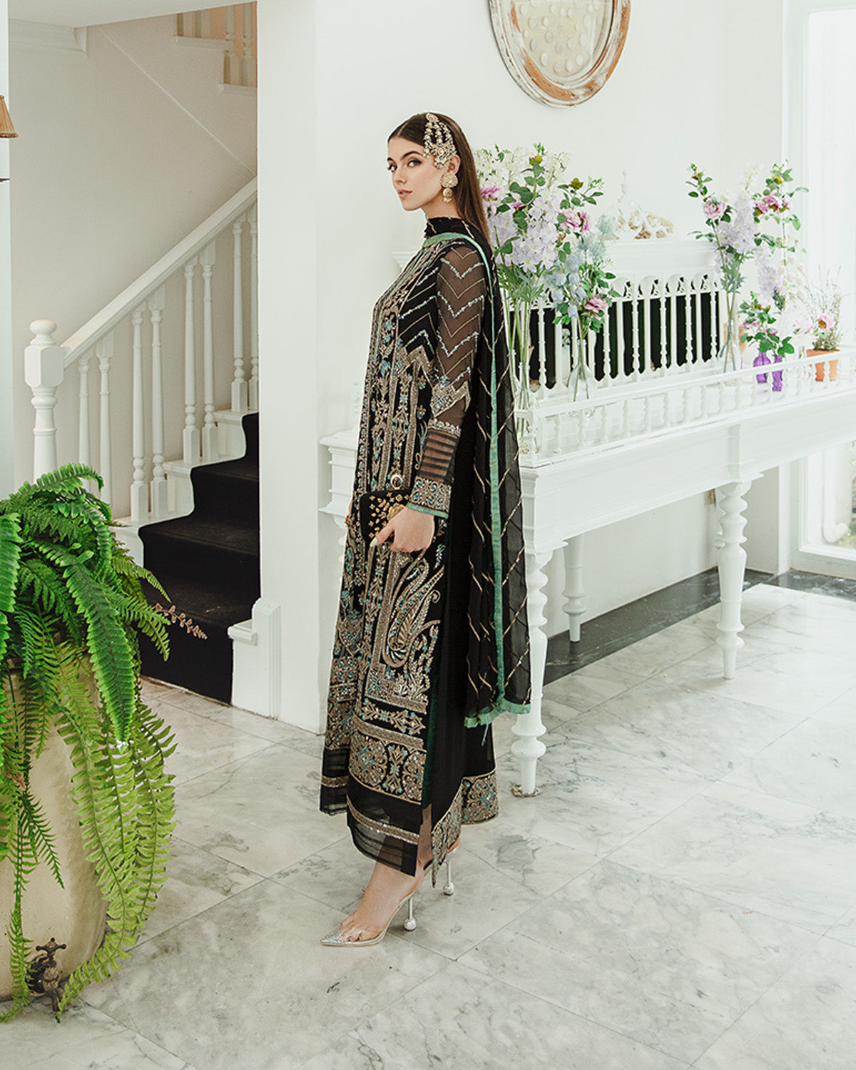 Maryum n Maria | Freesia Ariya Formals |  SW23-507 - Black - Iman - Pakistani Clothes for women, in United Kingdom and United States