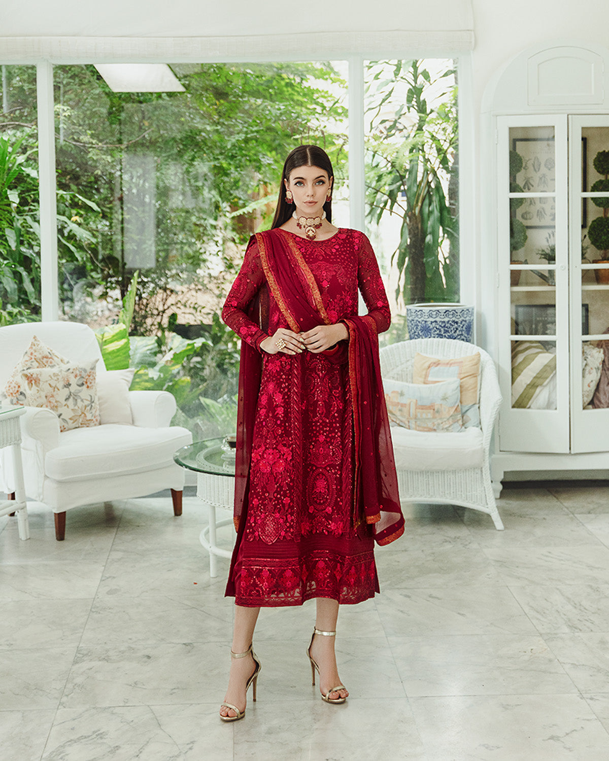 Maryum n Maria | Freesia Ariya Formals | SW23-506 - Crimson - Shadi - Pakistani Clothes for women, in United Kingdom and United States