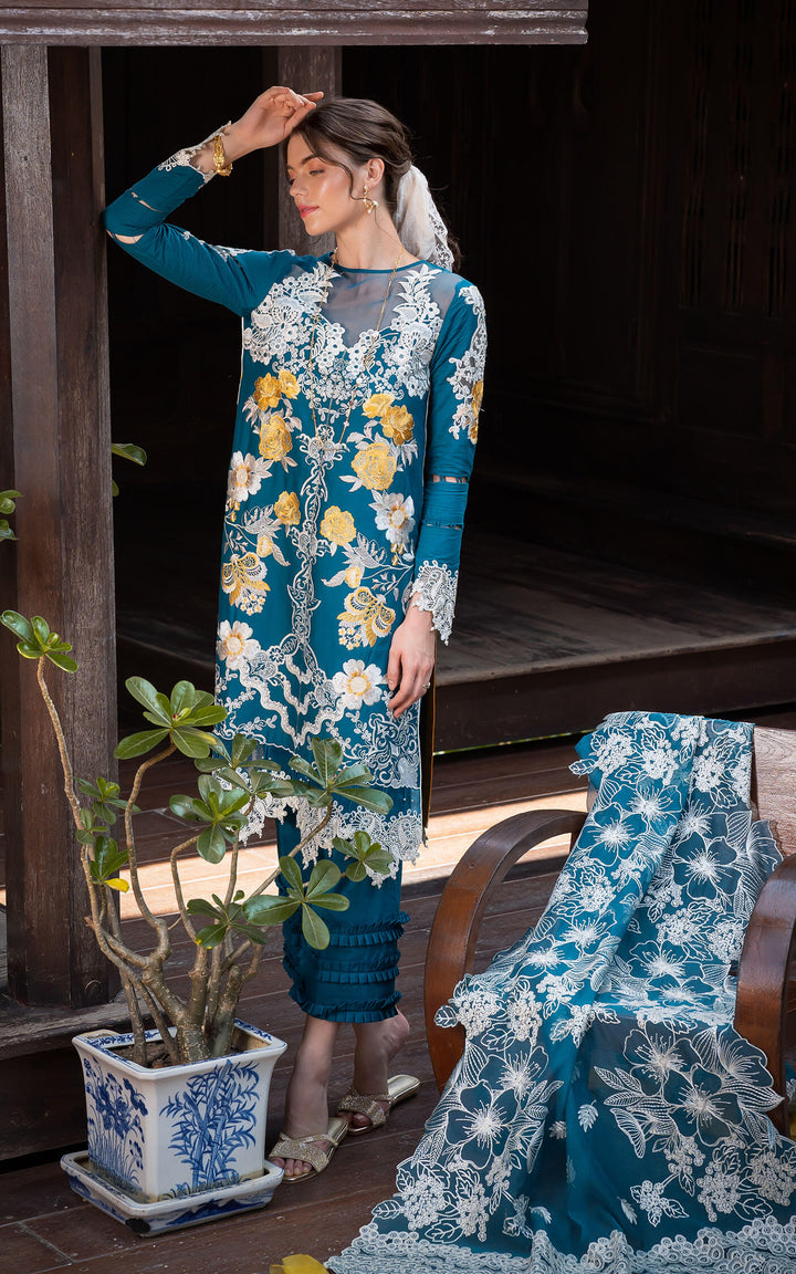 Asifa and Nabeel | Rosemary Ruffles 24 | Flora - Hoorain Designer Wear - Pakistani Ladies Branded Stitched Clothes in United Kingdom, United states, CA and Australia