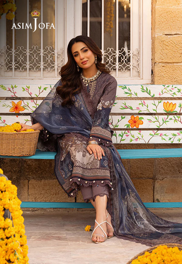 Asim Jofa | Aira Summer Prints | AJAR 07 - Hoorain Designer Wear - Pakistani Ladies Branded Stitched Clothes in United Kingdom, United states, CA and Australia