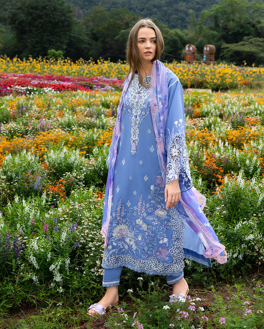 Mushq | Hemline the Secret Garden | Azure Bloom