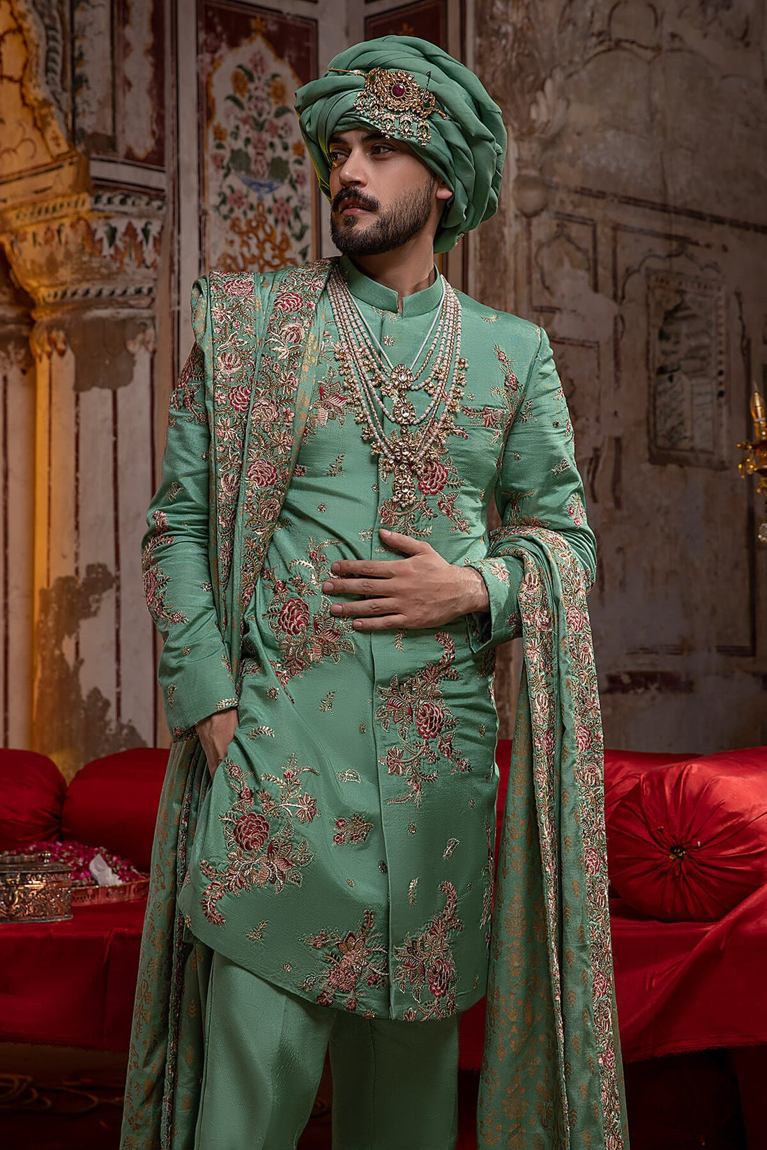 Pakistani Menswear | Mina Kashif | Sherwani D-03