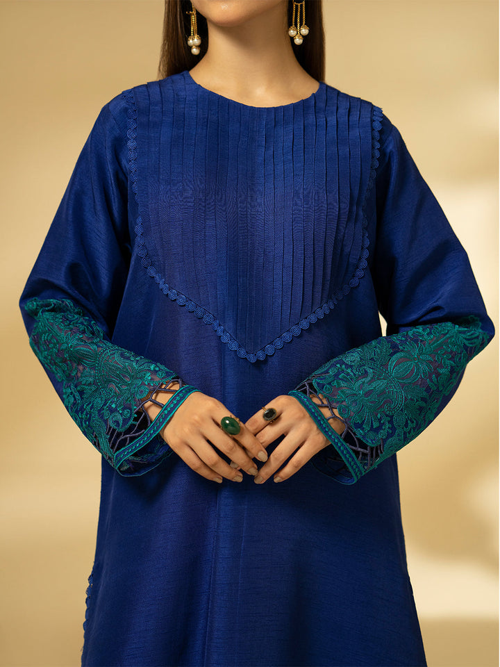 Fozia Khalid | Eid Edit 24 | Sapphire Elegance - Hoorain Designer Wear - Pakistani Ladies Branded Stitched Clothes in United Kingdom, United states, CA and Australia