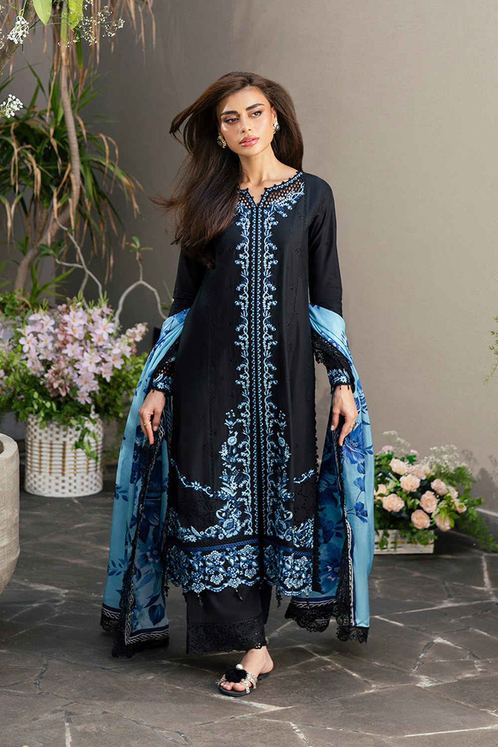 Azure | Luxury Lawn 26 | Black Amour