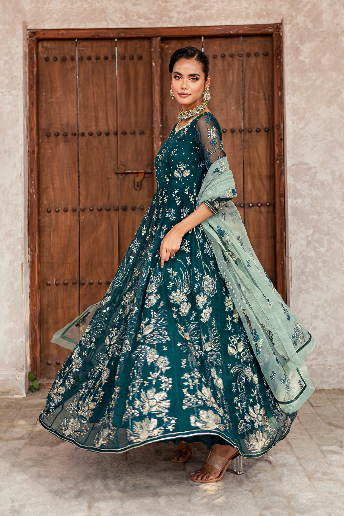 Batik | Desire Formal Dresses | Teal - Pakistani Clothes for women, in United Kingdom and United States