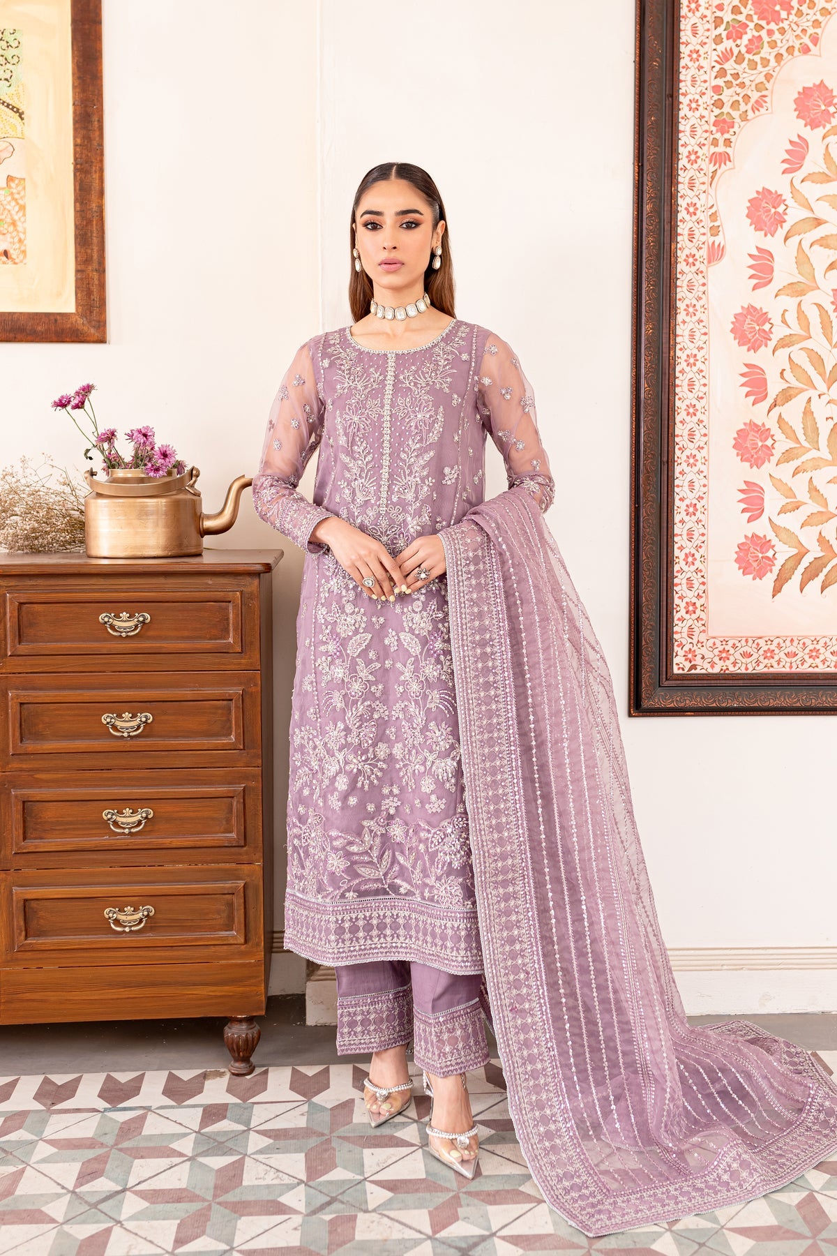 Batik | Desire Formal Dresses | Wasteria Blush - Pakistani Clothes for women, in United Kingdom and United States