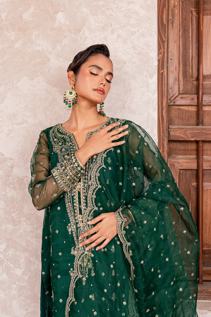 Batik | Desire Formal Dresses | Pine Green - Hoorain Designer Wear - Pakistani Ladies Branded Stitched Clothes in United Kingdom, United states, CA and Australia