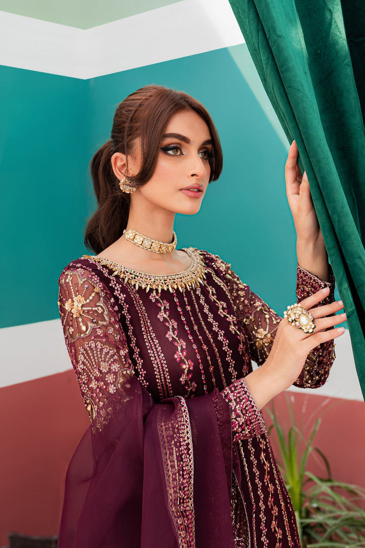 Batik | Desire Formal Dresses | Burgundy Abar - Pakistani Clothes for women, in United Kingdom and United States