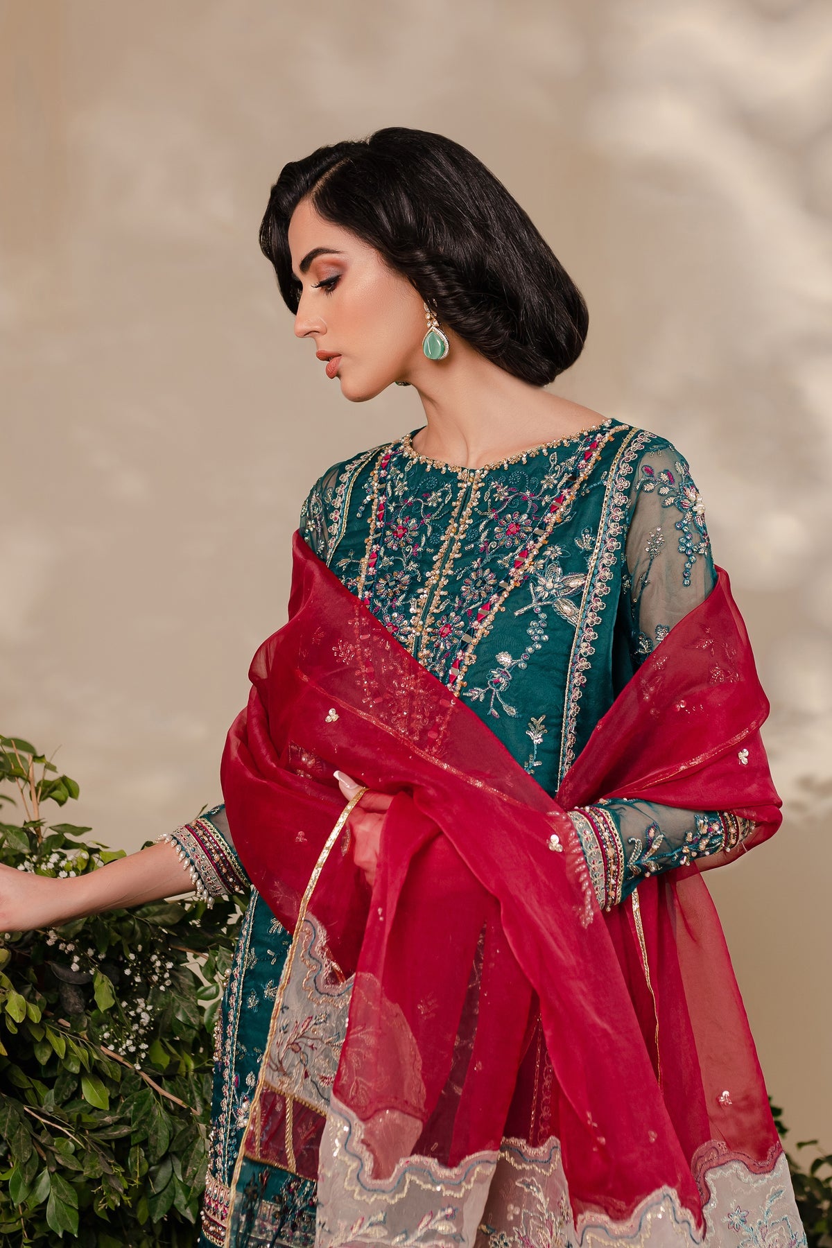 Batik | Desire Formal Dresses | Teal Nousha - Pakistani Clothes for women, in United Kingdom and United States