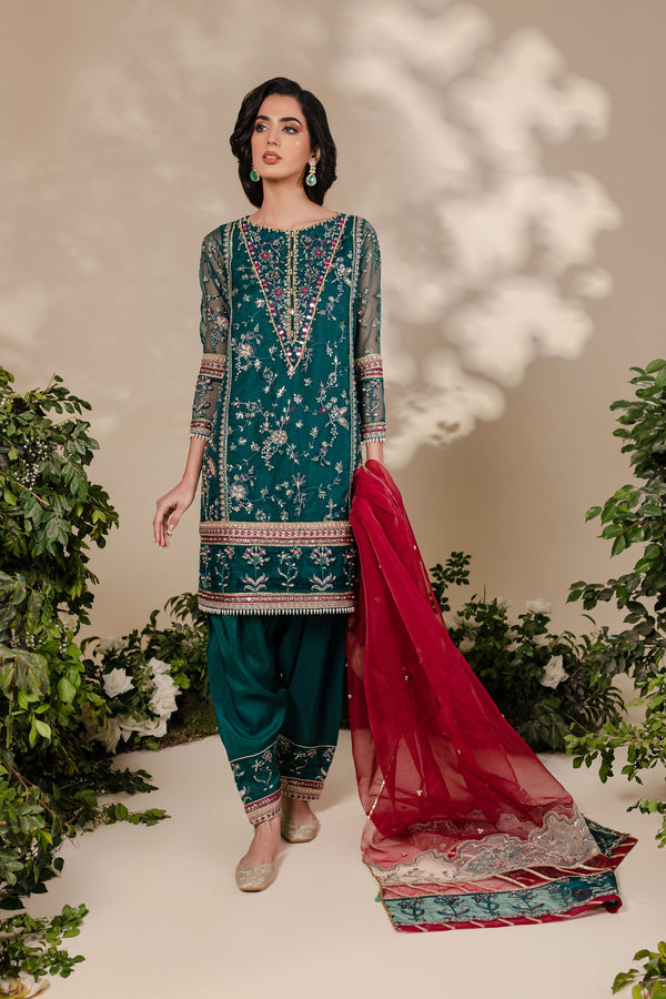 Batik | Desire Formal Dresses | Teal Nousha - Pakistani Clothes for women, in United Kingdom and United States