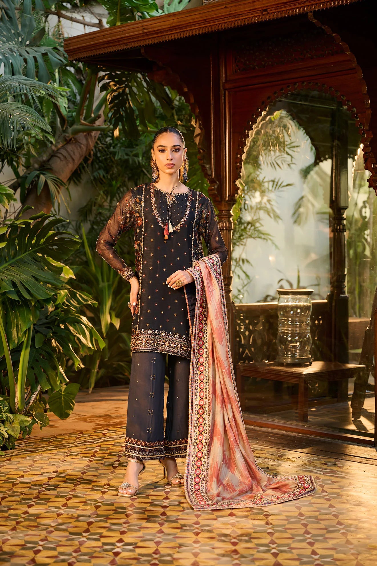 Dhanak | Bridal Couture | HF-3005 NAVY BLUE - Pakistani Clothes for women, in United Kingdom and United States