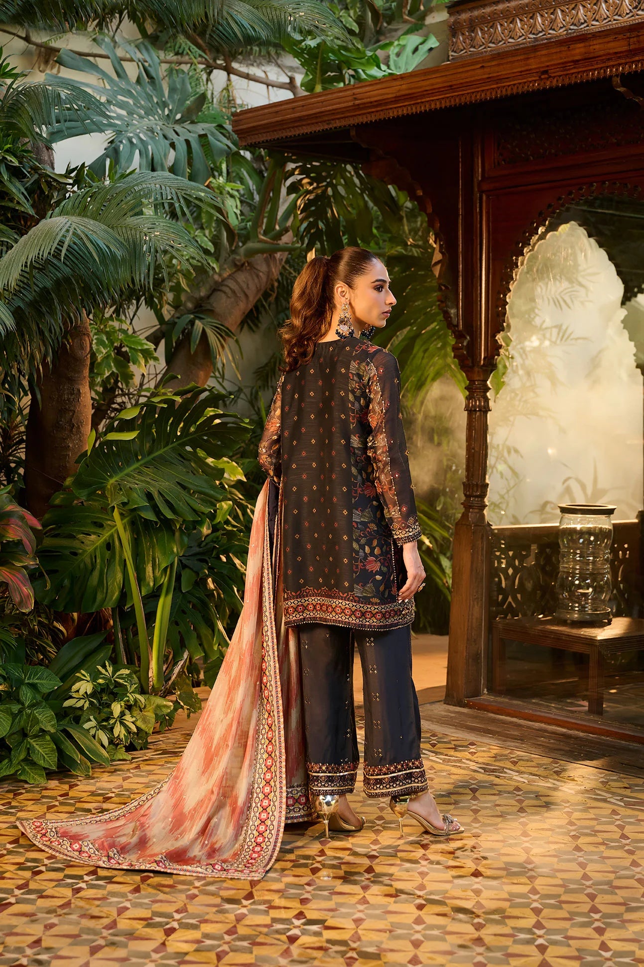 Dhanak | Bridal Couture | HF-3005 NAVY BLUE - Pakistani Clothes for women, in United Kingdom and United States