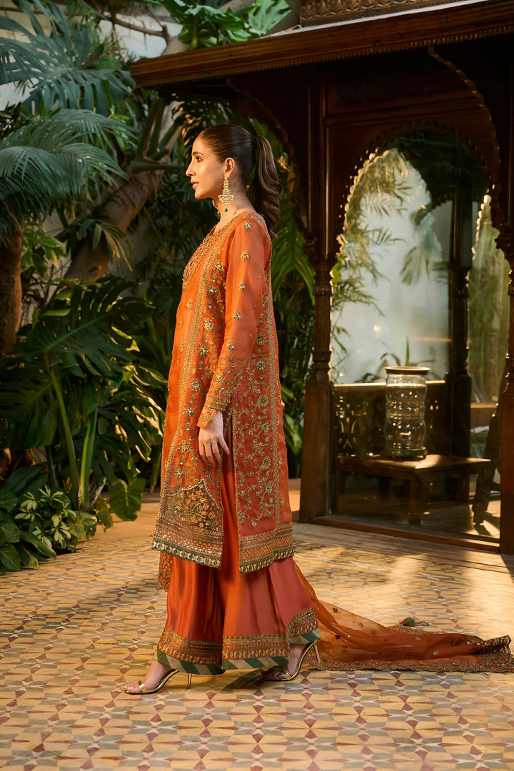 Dhanak | Bridal Couture | HF-3001 RUST - Hoorain Designer Wear - Pakistani Ladies Branded Stitched Clothes in United Kingdom, United states, CA and Australia