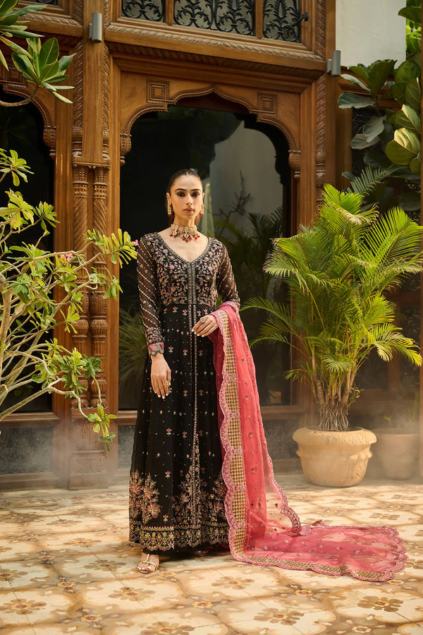 Dhanak | Bridal Couture | HF-3007 BLACK - Hoorain Designer Wear - Pakistani Ladies Branded Stitched Clothes in United Kingdom, United states, CA and Australia