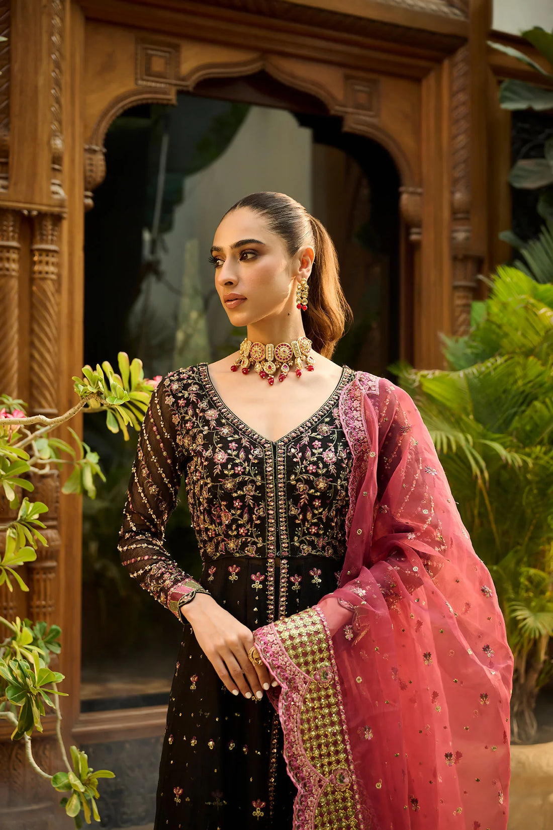 Dhanak | Bridal Couture | HF-3007 BLACK - Pakistani Clothes for women, in United Kingdom and United States