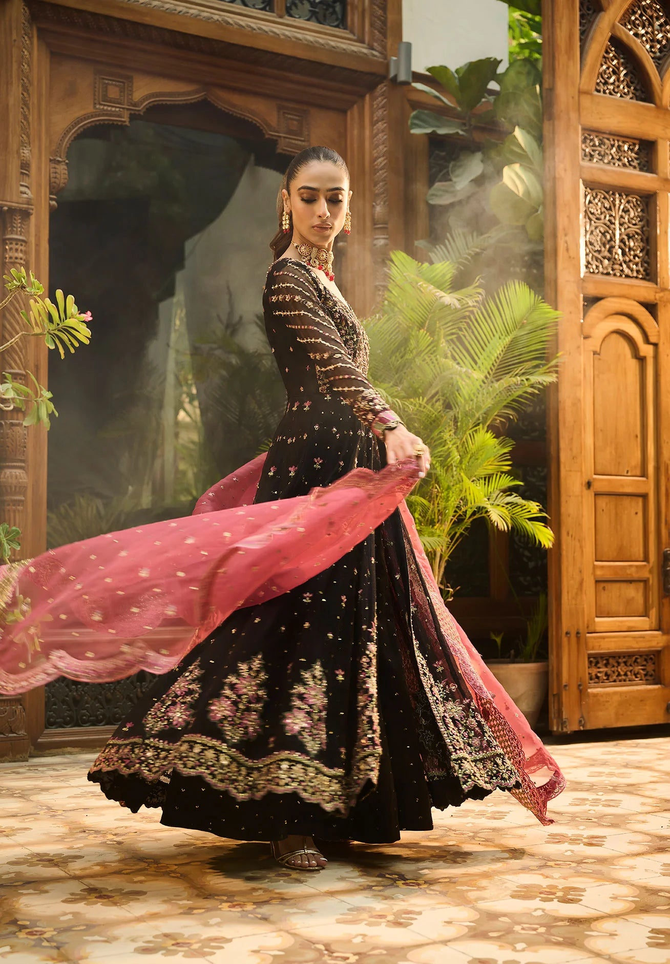 Dhanak | Bridal Couture | HF-3007 BLACK - Pakistani Clothes for women, in United Kingdom and United States