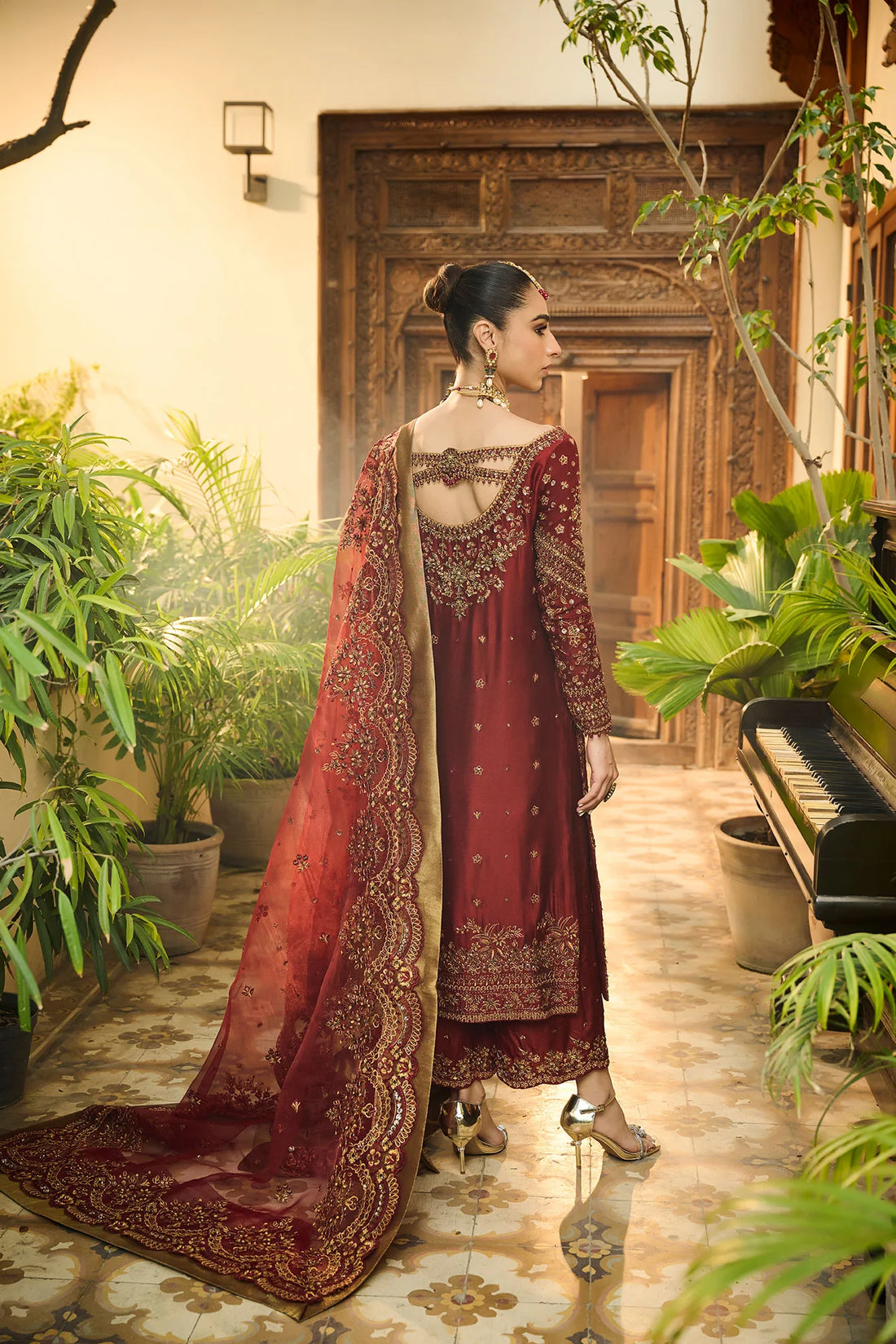 Dhanak | Bridal Couture | HF-3009 RED - Pakistani Clothes for women, in United Kingdom and United States