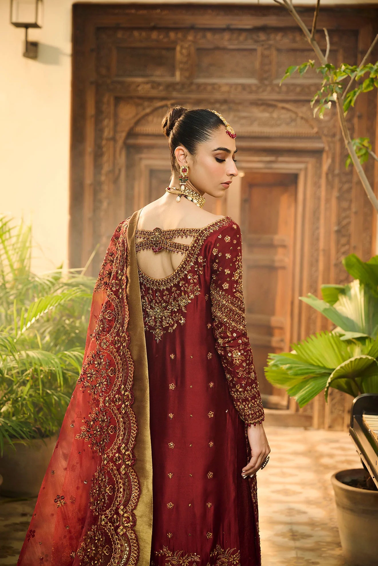 Dhanak | Bridal Couture | HF-3009 RED - Pakistani Clothes for women, in United Kingdom and United States