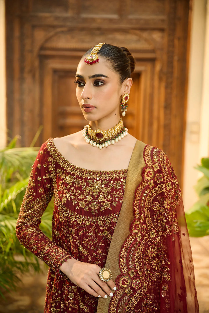 Dhanak | Bridal Couture | HF-3009 RED - Hoorain Designer Wear - Pakistani Ladies Branded Stitched Clothes in United Kingdom, United states, CA and Australia
