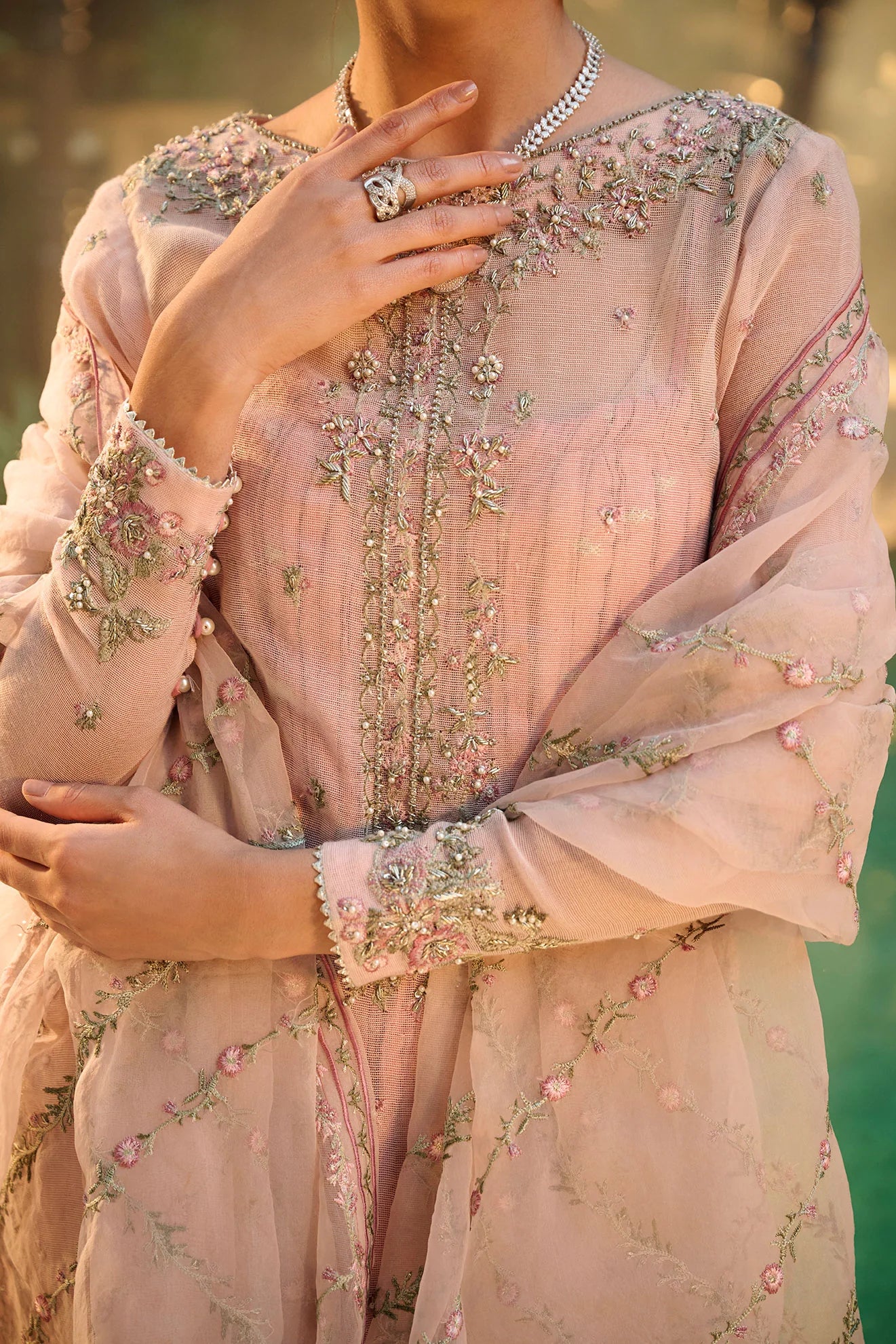 Dhanak | Bridal Couture | HF-3003 L-PINK - Pakistani Clothes for women, in United Kingdom and United States