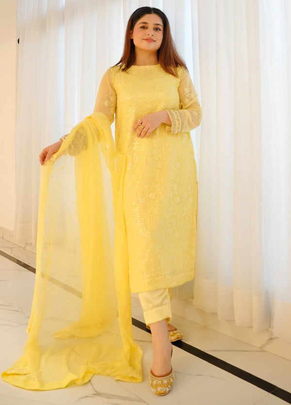 Sahane | Luxury Lawn and Formal Dresses | CT 12005 - Golden Glow Yellow - LUXE PRET