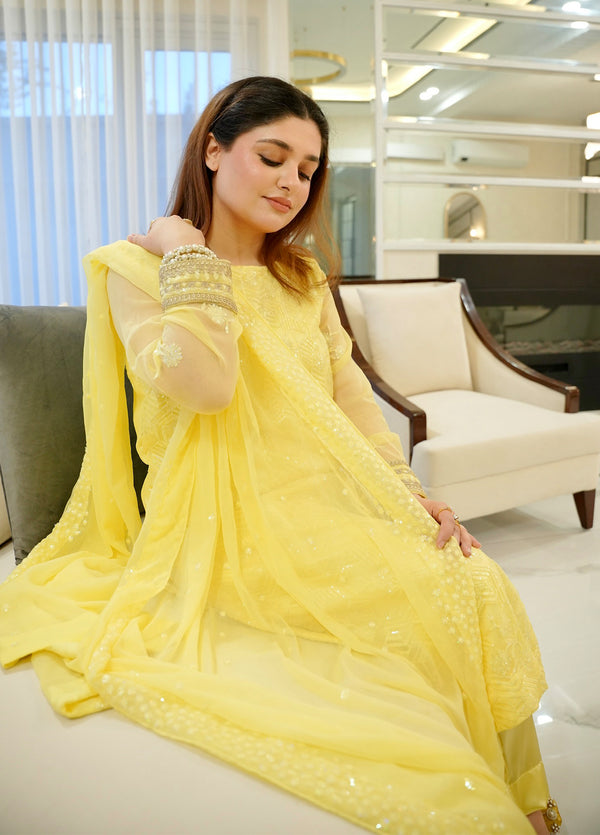 Sahane | Luxury Lawn and Formal Dresses | CT 12005 - Golden Glow Yellow - LUXE PRET