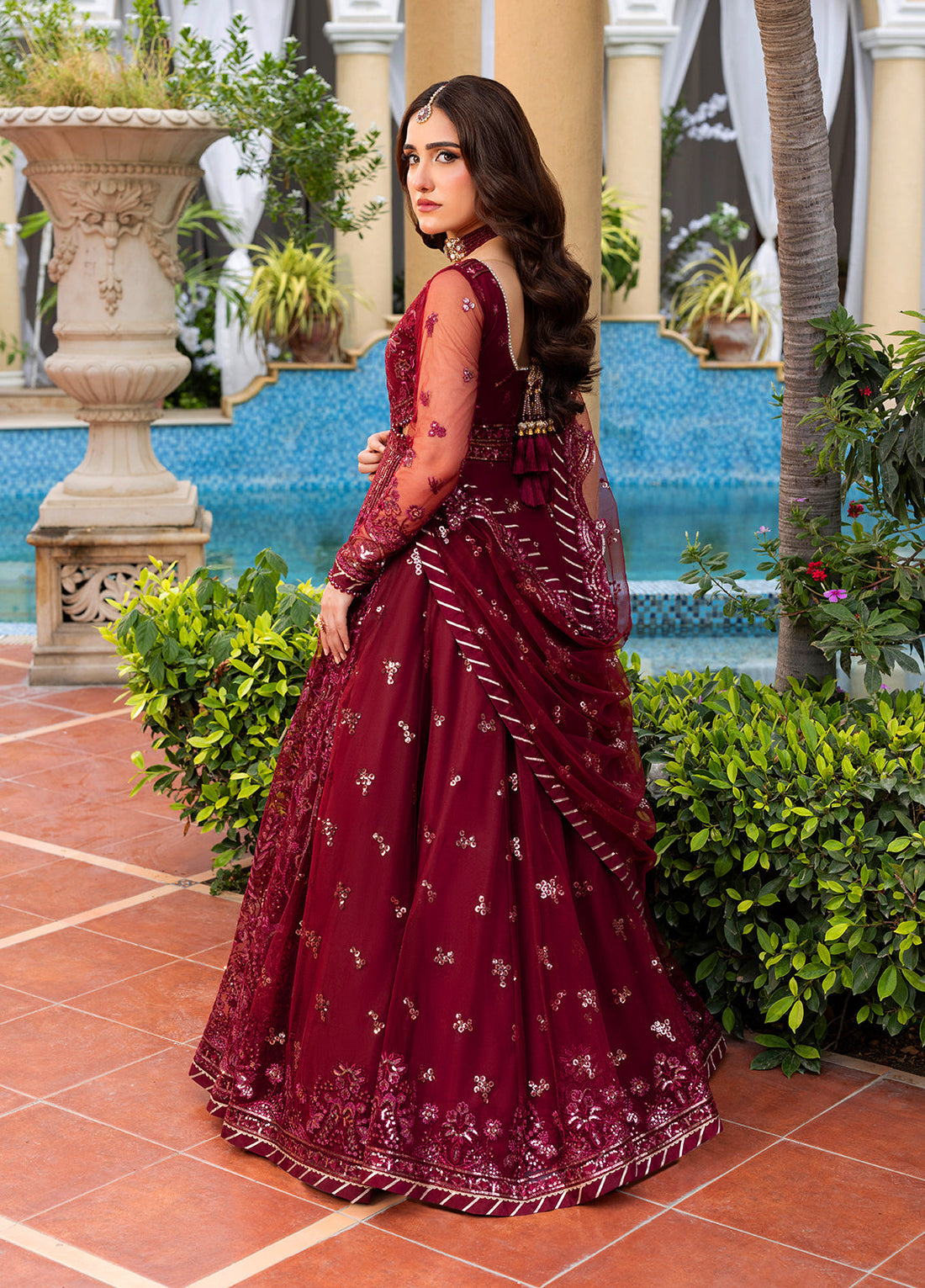 Sahane | Haye Dil Wedding Formals | CT 29009 Crimson HeartBeat