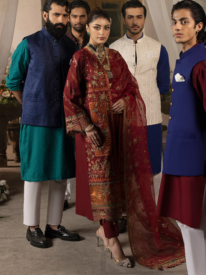 Mahnur | Mahrukh Luxury Lawn 24 | CARNATION - Hoorain Designer Wear - Pakistani Ladies Branded Stitched Clothes in United Kingdom, United states, CA and Australia