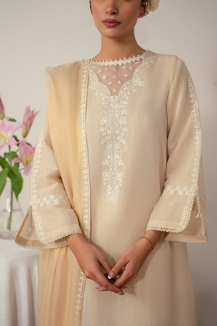 Cross Stitch | Eid Collection | PEARLED IVORY - Hoorain Designer Wear - Pakistani Ladies Branded Stitched Clothes in United Kingdom, United states, CA and Australia