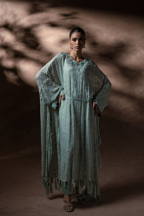 Ammara Khan | Symphony 24 | AQUA TASSEL KAFTAN SET (D-12)