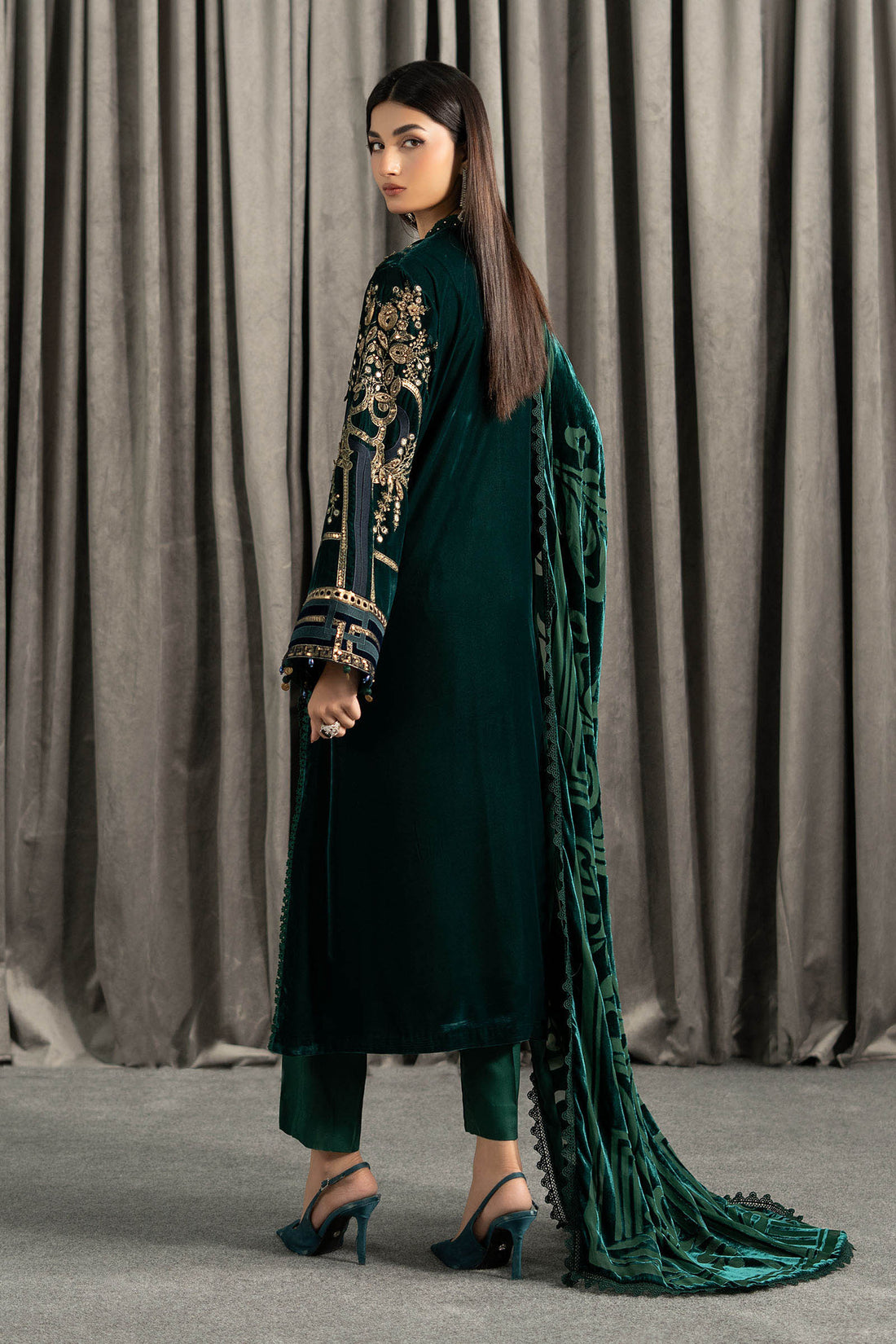 Maria B | Winter Luxe Pret 25 | WLS-1302-Emerald Green