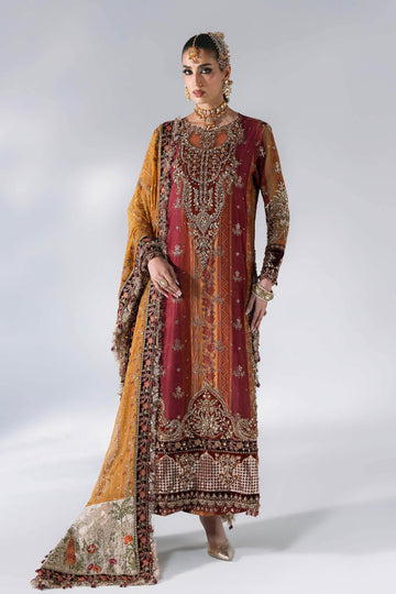 Maria B | Mbroidered Wedding Formals 26 | BD-3104-Maroon Crimson