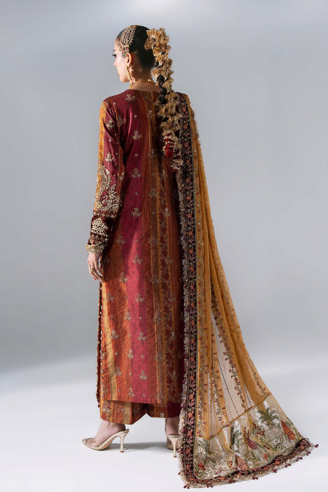 Maria B | Mbroidered Wedding Formals 26 | BD-3104-Maroon Crimson
