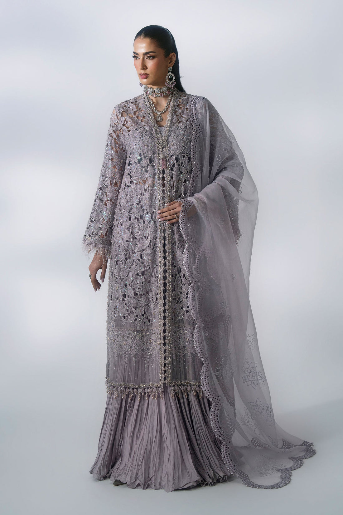 Maria B | Mbroidered Wedding Formals 26 | BD-3105-Dusty Lilac